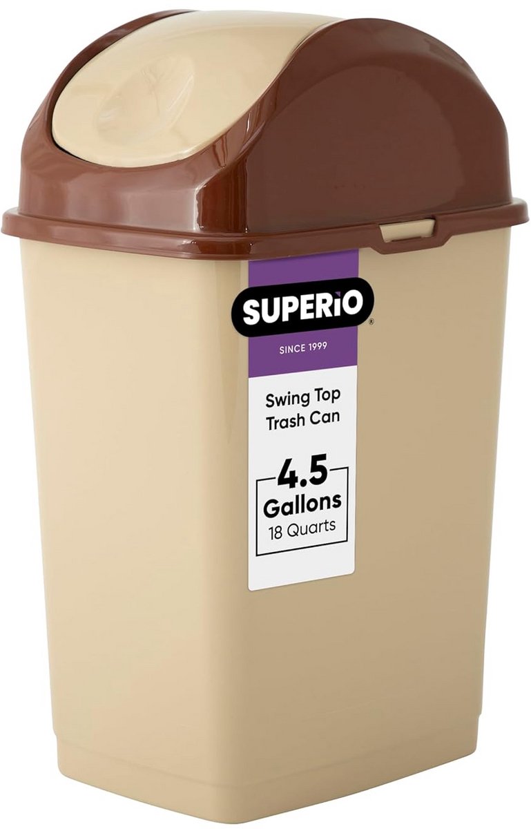 Slanke Beige Pedaalemmer 18 Liter - Compact Keukenafvalbak