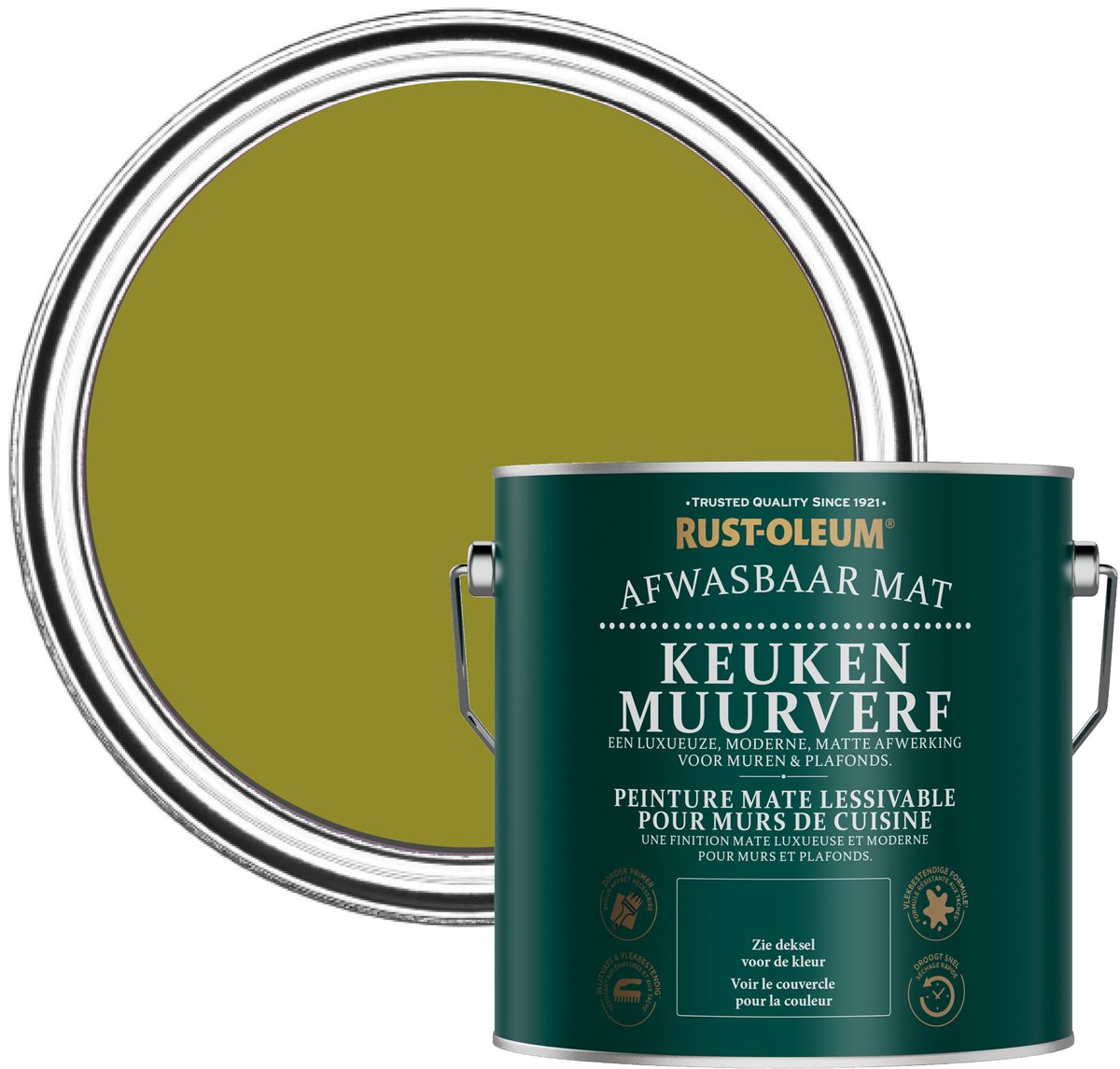 Rust-Oleum Keuken Muur- en Plafondverf - Olijf 2,5L