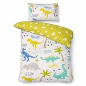 Decoware Kinderdekbedovertrek Dino's Roarsome 140x220 cm - Katoen - Eenpersoons - Dinosaurus Thema - Met Kussensloop