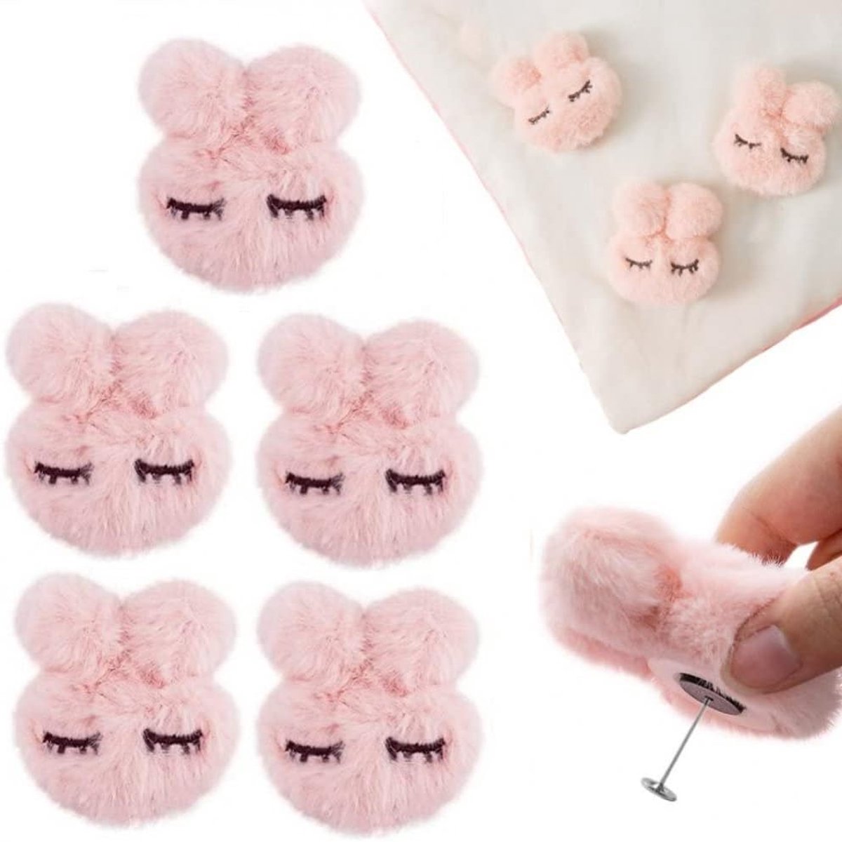 Set van 8 roze dekbedclips in cartoonvorm, antislip clips voor het vastzetten van dekbedden en lakens.