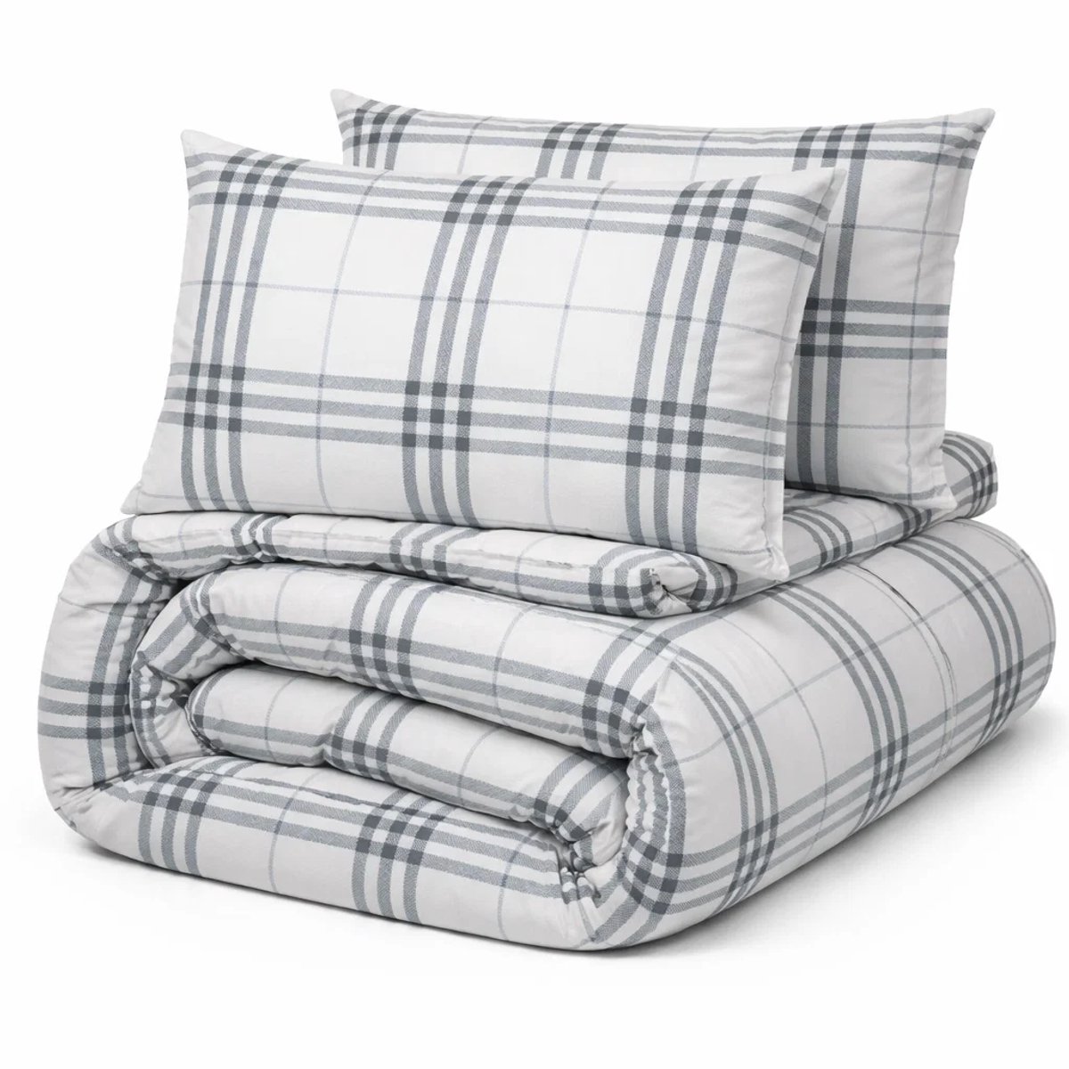 Decoware dekbed zonder overtrek - Harris Check - microvezel - 300gsm - 200x200 + 2st. 60x70 cm