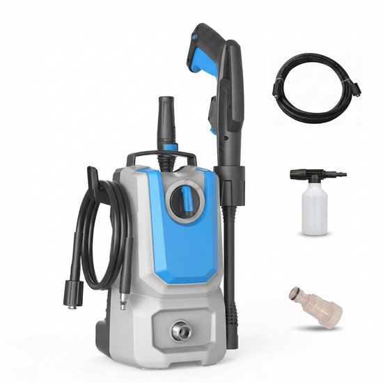 Lugia Jet+ Hogedrukreiniger 1300W – 90 Bar – Compact & Krachtig – Inclusief Spuitpistool en Zeepfles – Voor Auto, Terras en Tuin