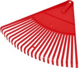 KOTARBAU® Bladhark, Tuinhark van Kunststof, 48 cm, Rood, Zonder Steel, Extra-Click, Gazonhark, Waaierbezem, Stevige Hark, Hark voor Gras Tuin Gazon