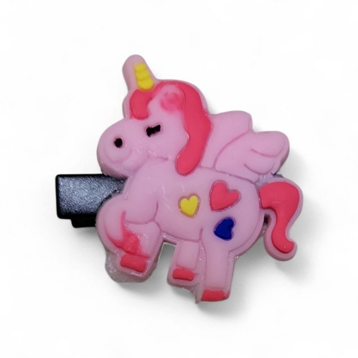 Een vrolijke haarclip met een afbeelding van een Unicorn. Tip: Deze clip kan ook gebruikt worden om losse papiertjes bij elkaar te houden of een klein zakje mee dicht te maken. Leuk om voor jezelf te kopen of om cadeau te geven.
