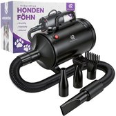 RobustRise Ultra Hondenfohn - 3800W - Zwart - Verstelbaar Vermogen - Waterblazer voor Honden - Hondenfohn met 4 Opzetstukken - Stil Design met geluidsdemper