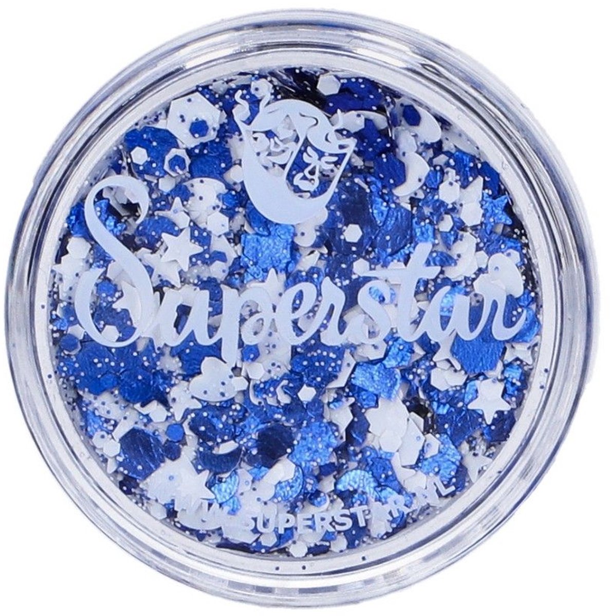 Superstar Chunky Glitter Cream Blue & white Duinkerk