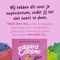 Edgard & Cooper zak met hert en eend, ingrediëntenlijst met ingrediënten zoals verse eend en zoete aardappelen.