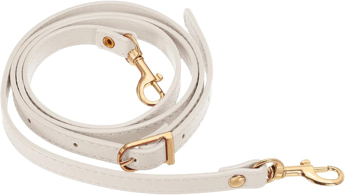 OIMG Verstelbare Tassenriem - Bag Strap - Shoulder - Bagstrap - Tassenriem - Verstelbaar - W 1.2cm - Schouderband - leer - geschikt voor mini tas - Bagstrap voor dames - Crossbody Strap Replacement - Verstelbare lengte 94 cm ~ 120 cm - wit