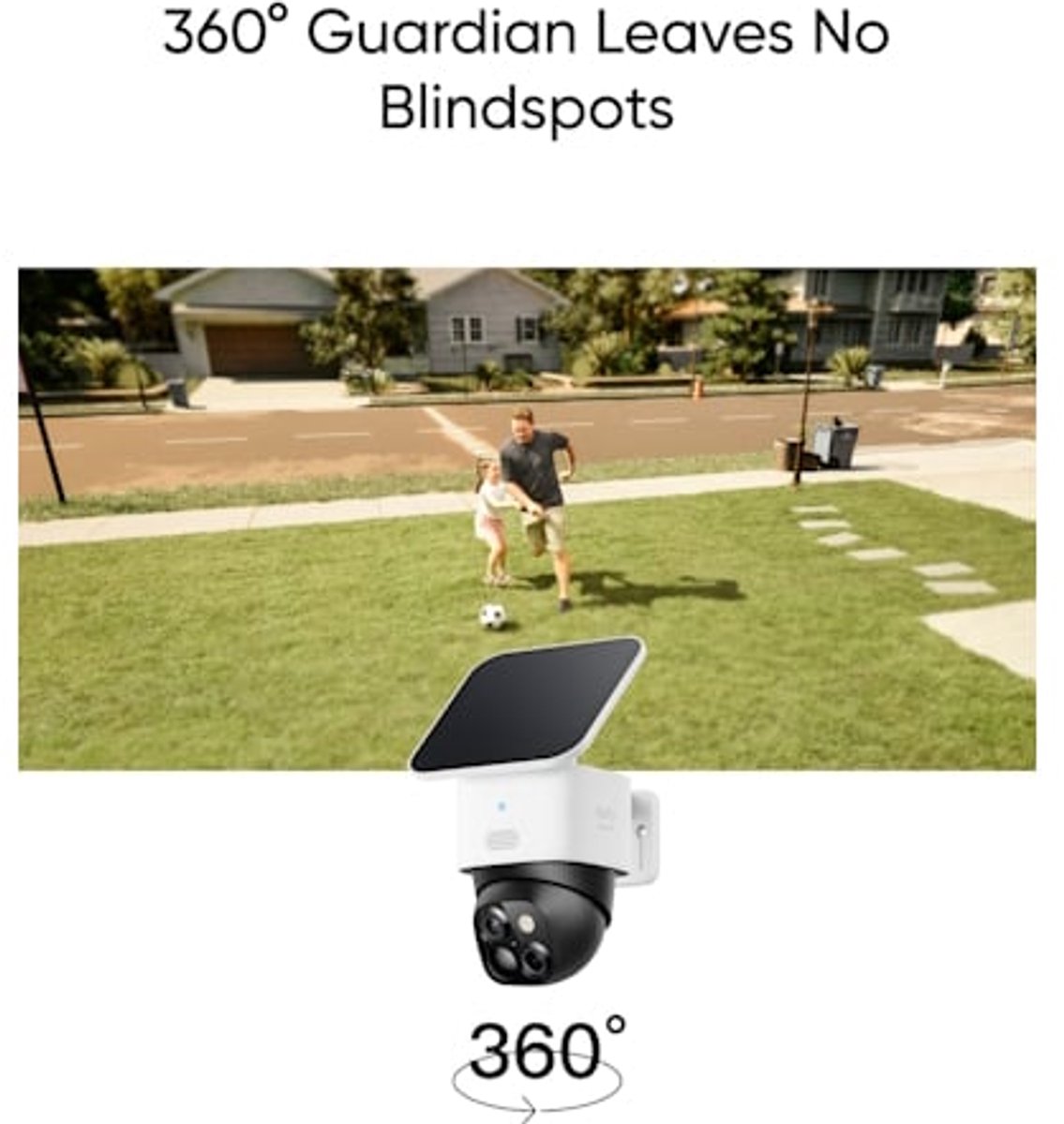 eufy SoloCam S340: 360° PTZ-camera op zonne-energie, dual lens