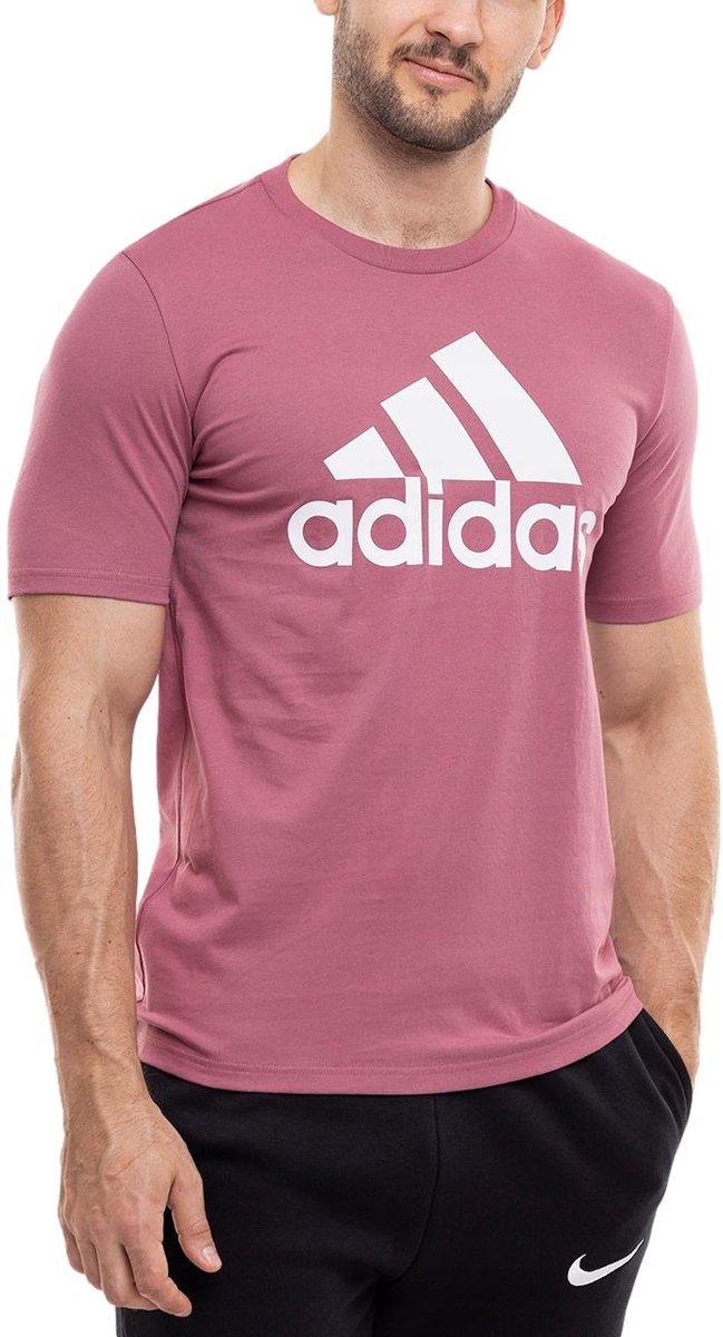 adidas Essentials Big Logo Heren T-Shirt Sport Shirt Korte Mouw Polyester Roze