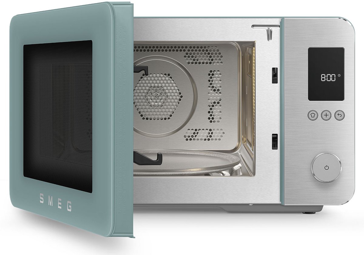 SMEG MOC02EGMEU Combi-Magnetron - Air Fry - Heteluchtoven & Grill - 27L - 2100W - Inverter Technologie - 25 Automatische Programma's - Soft Close - Collezione - Mat Emerald Green thumbnail 4