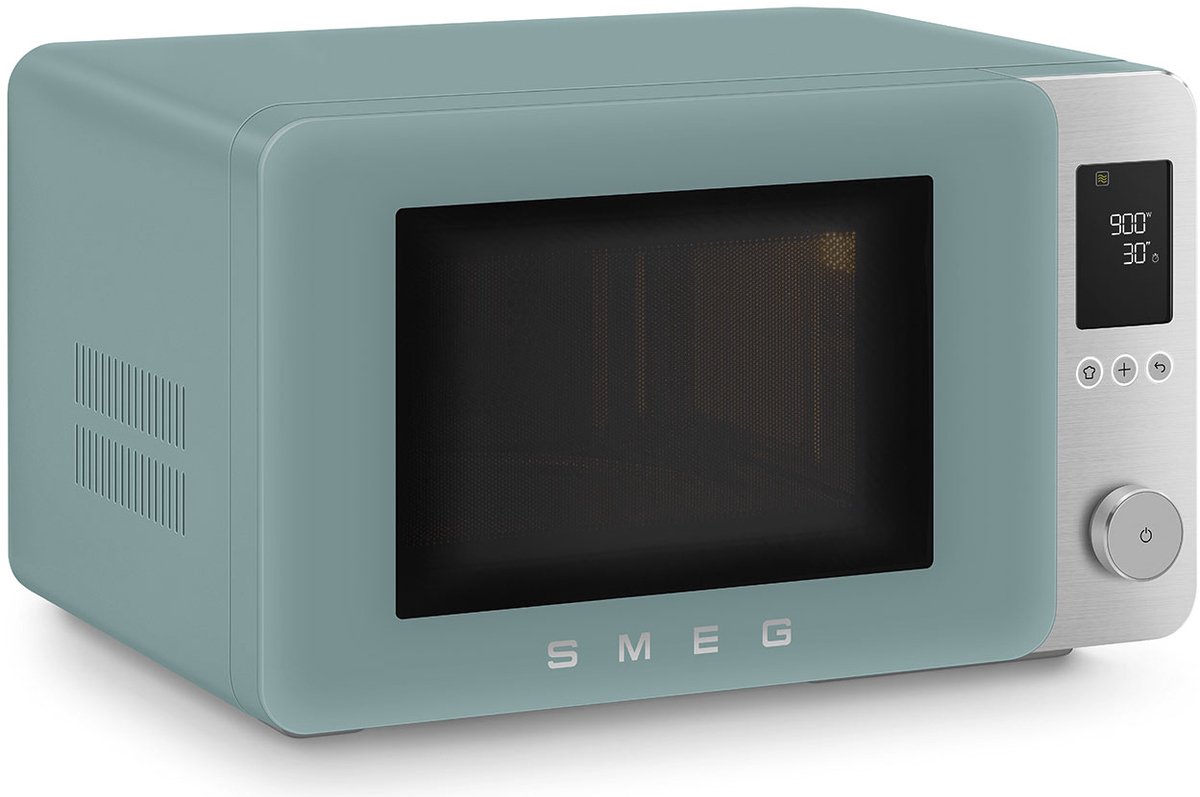SMEG MOC02EGMEU Combi-Magnetron - Air Fry - Heteluchtoven & Grill - 27L - 2100W - Inverter Technologie - 25 Automatische Programma's - Soft Close - Collezione - Mat Emerald Green thumbnail 2