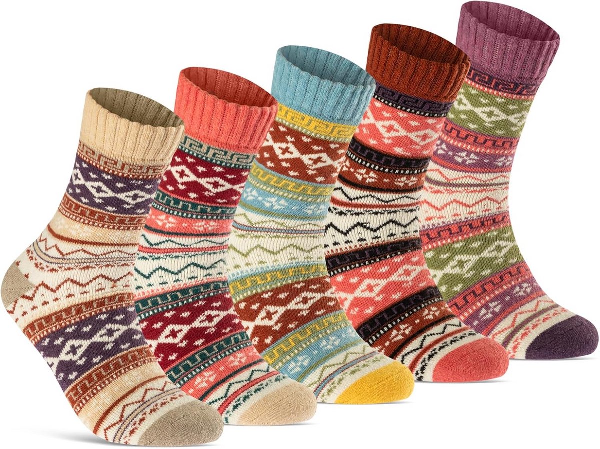5 Paar Warme en Zachte Wool Sokken voor Heren en Dames – Winter Sokken