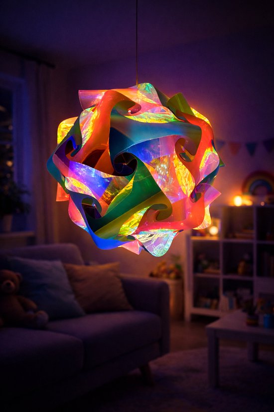 LED Bal Lamp 30 cm - 3D Effect - Kleurrijk Design Sfeerlamp - Met EU Stekker - Voor Feestdecoratie & Woonkamer & Kinderkamer van Merkloos — afbeelding 3