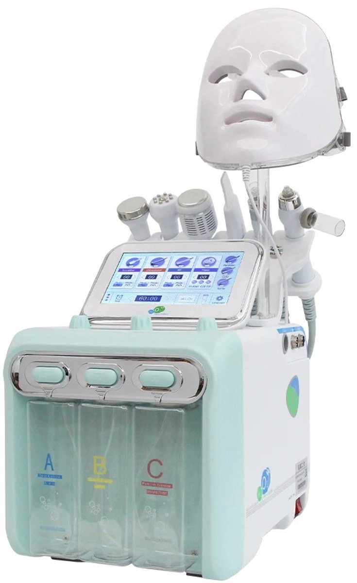Zolara Gezichtsreiniger - Elektrisch - 7-in-1 - Water zuurstof reiniger - LED Lichttherapie - LED gezichtsmasker - Diepe reiniging - Hydro Dermabrasie - Huidverjonging - Huidverstrakking - Peeling