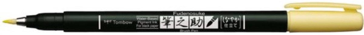 Tombow Fudenosuke Brush Pen Soft - Lichtgeel - Voor Zwart Papier