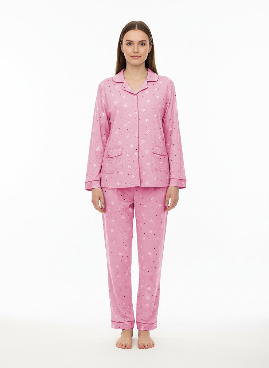 Dames Katoenen Pyjama 2028 180GSM Double Jersey XXL roze