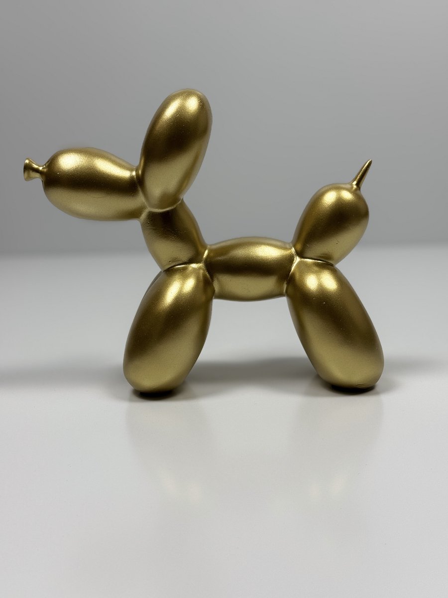 Deco Shine - Premium Line - Ballon Hond Beeld - Goud Kleur - Sculptuur - Decoratie - Cadeau - Standbeeld - 18 cm