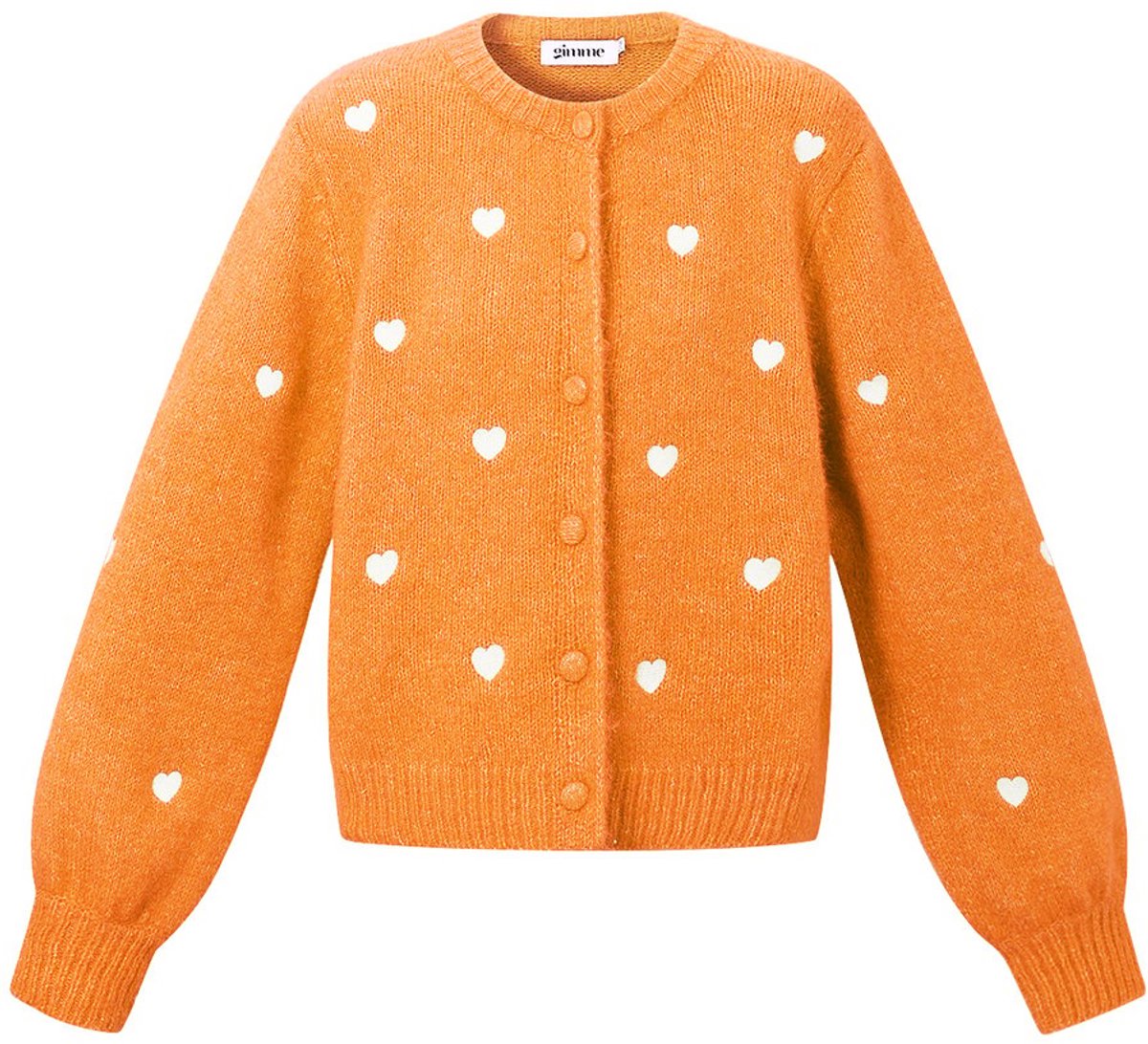 Oranje Dames Vest met Hartjes – Zacht, Warm & Stijlvol