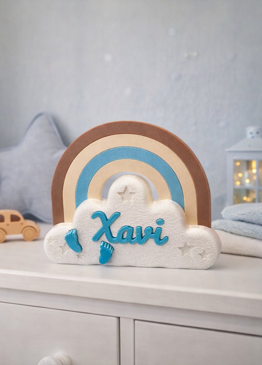 Gepersonaliseerde Naamdecoratie Babykamer – Naam Bord Baby – Kraamcadeau Jongen - 3d print - geboorte