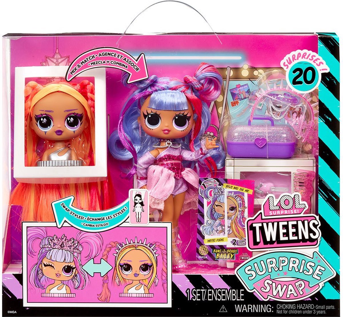 L.O.L. Surprise! Tweens Surprise - 16,5 cm - Swap Modepop - Buns-2-Braids Bailey — afbeelding 17