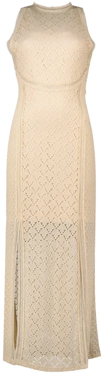 Guess New Liza Mouwloze Jurk Beige L Vrouw Warm Slate