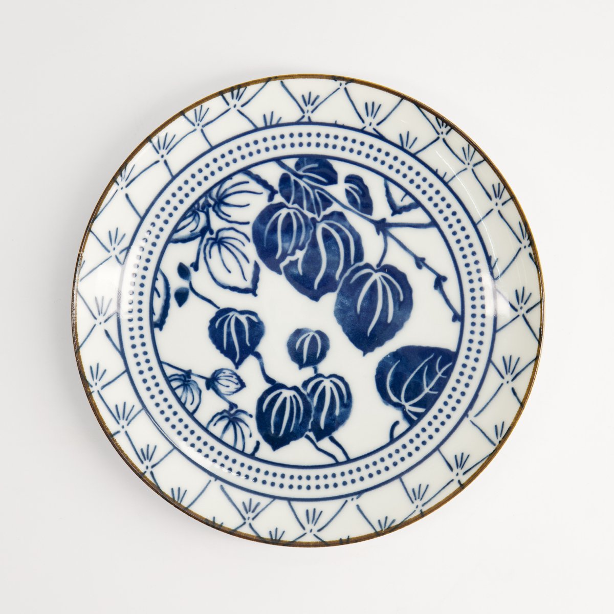 Tokyo Design Studio – Flora Japonica Gebaksbord – Ivy – Ø16 cm – Blauw/Wit