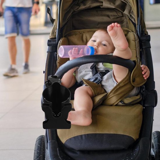 Bekerhouder kinderwagen - universele Bekerhouder & Telefoonhouder - 2-in-1 Kinderwagen Houder met Telefoonhouder - Drinkbeker en Fleshouder - Makkelijk te Installeren - Praktische Cup & Telefoonhouder voor Kinderwagen, Fiets, Rolstoel/Wandelwagen — afbeelding 5