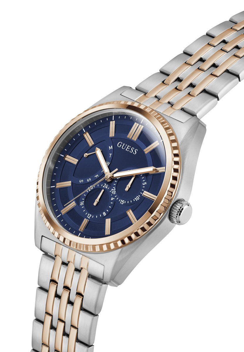 Guess Camden Quartz Analoog Horloge Tweetoon Kast: 100% Roestvrij Staal | Armband: 100% Roestvrij Staal 44 mm GW1051G2, GW1051G6