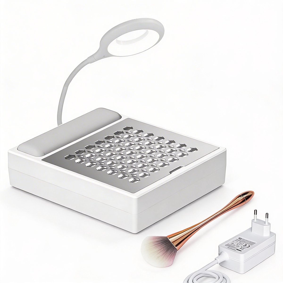 Nail Dust Collector Krachtige en Stille Stofafzuiging voor Professionele Manicure - Stofafzuiger Manicure Draadloos en Oplaadbaar met Filter en LED Lamp | Nagelstofafzuiger Compact Design voor Salon en Thuisgebruik
