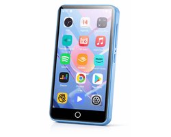 MP3-speler met Bluetooth en WiFi – 4 Inch Touchscreen MP4-speler – 1080P Videospeler – Android 9.0 met Play Store – 64GB + uitbreidbaar – Blauw