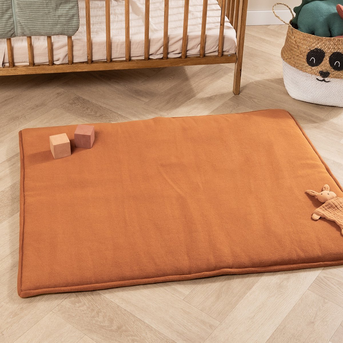 Little Olly Boxkleed - Lulu Terracotta - 100x100cm