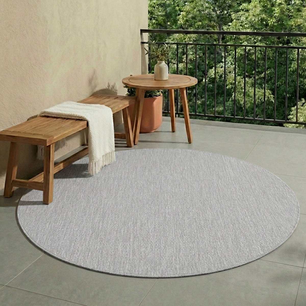 NATURL. Rond buitenkleed - Costa Grijs - Ø 160cm