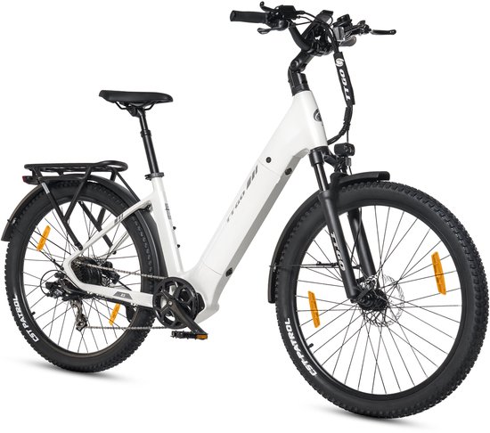 TTGO Z3 Elektrische Fiets - 48V 15Ah Accu (720Wh) - Achterwielmotor - Actieradius tot 120 km - 27.5×2.4 Inch Banden - LCD Display - Shimano 7 Versnellingen - Hydraulische Schijfremmen - Stadsfiets - Max. Belastbaar 125 kg - Wit van TTGO — afbeelding 2