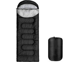 Outdoor Camping Slaapzak 3-4 Seizoenen – 210× 75 cm -Warm, Lichtgewicht & Compact – Rechthoekige Slaapzak – incl. Draagtas-Voor Dames/Heren (Volwassenen)
