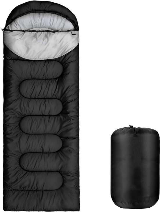 Outdoor Camping Slaapzak 3-4 Seizoenen – 210× 75 cm -Warm, Lichtgewicht & Compact – Rechthoekige Slaapzak – incl. Draagtas-Voor Dames/Heren (Volwassenen)