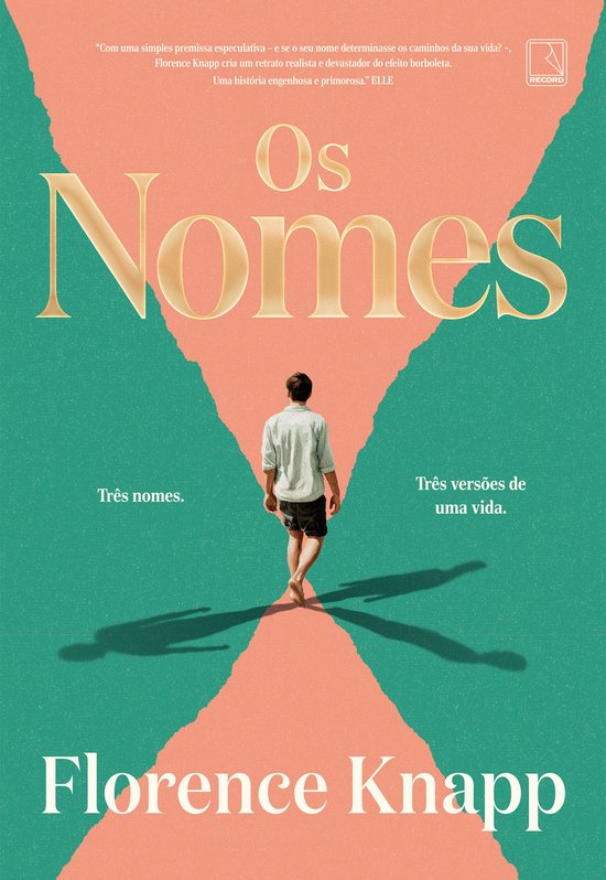 Boek 'Os Nomes' van Florence Knapp, met een man die wegloopt van de kijker, met de titel prominent in goud.