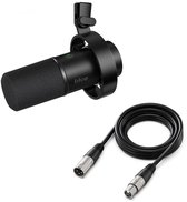 FIFINE K688 - Met XLR Kabel - USB / XLR - Microphone Dynamique - Streaming - Gaming - Podcasting - Convient pour PS4 / PS5 / PC - Zwart