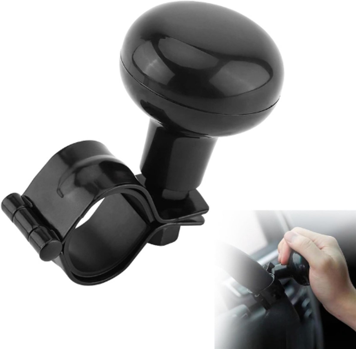 Universele Zwarte Stuurknop Auto – High Performance Stuurwiel Spinner met Comfort Grip – Kogelstuur Accessoire voor Personenwagens, Vrachtwagens & SUV’s