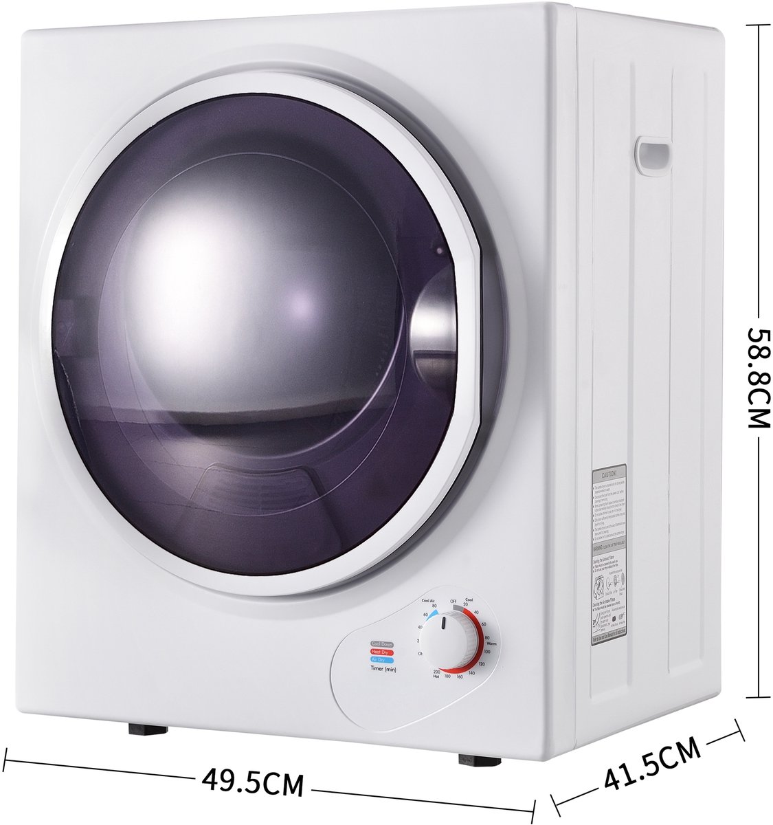 STILVORA Luchtafvoerdroger – Compact En Stil – 2,5 Kg – Staal – Wit – Wandmontage Of Vrijstaand Voor Kleine Ruimtes Met Timer En Dubbel Filter