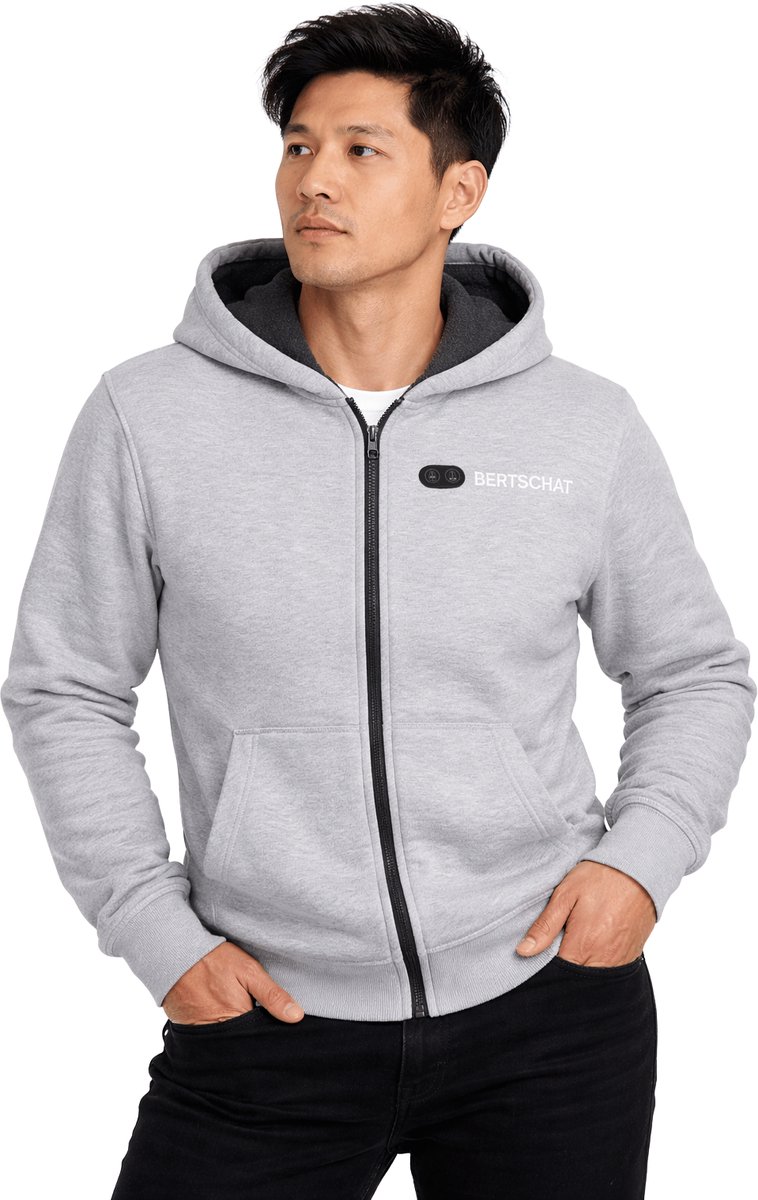 Verwarmde Hoodie - Heren | Verwarmd Vest | Dual Heating | Grijs | Incl. twee powerbanks | XXL