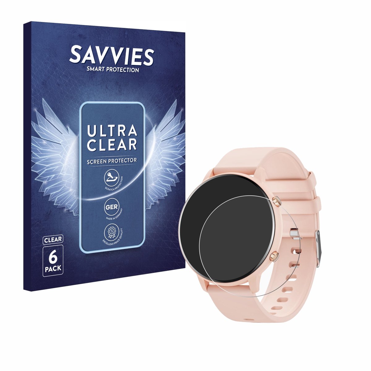 Savvies - Screenprotector Voor Hwagol Smartwatch G25 1.39" - Folie Beschermfolie Transparant 6 Stuks