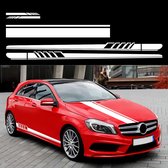 Auto sticker - autodecoratie - Sportauto Stickers - Plakstickers - auto decoratie - Sportauto Stickers - auto sticker voor decoratie - stickers voor op de auto - autosticker voor auto - racing sport strepen autostickers - 5-delige set - wit