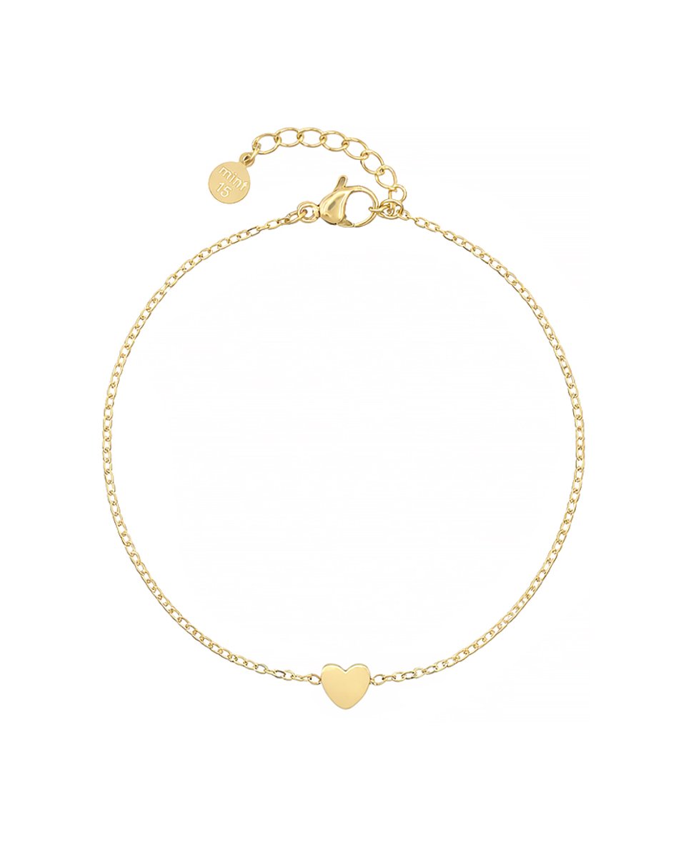 Mint15 Armband klein hartje - Goudkleur RVS/Stainless Steel
