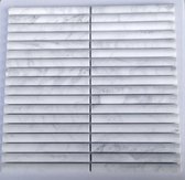 KitKat Kreta Bull Nose Bianco Carrara Mozaïek - Per Matje 30x30 cm - Marmer - Gezoet - Voor Binnenmuur