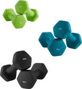 SONGMICS - Dumbells - Dumbells Set - Halterset 3 Paar - 1 kg 2 kg 3 kg - Met Opbergrek - Voor Fitness en Krachttraining