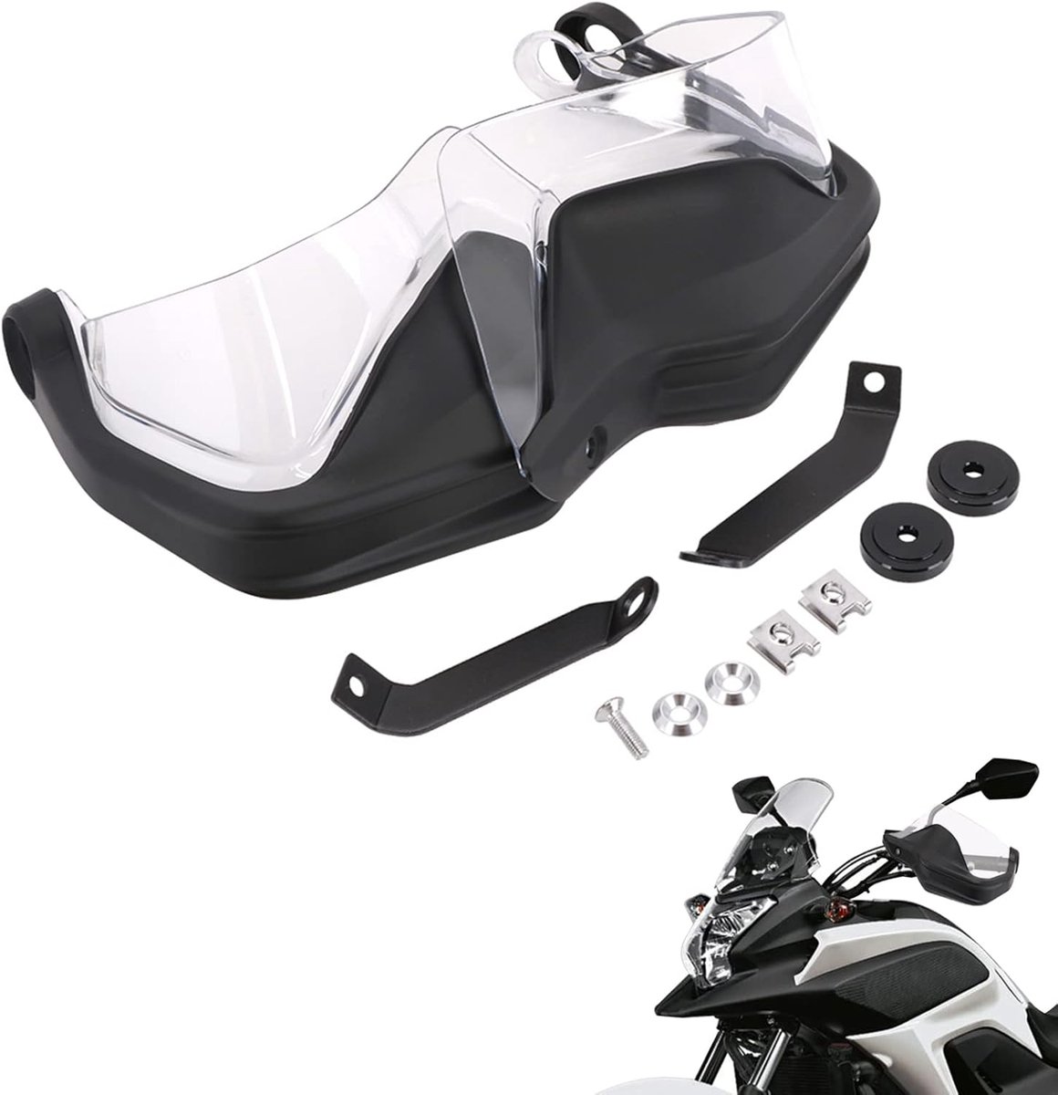 Motor Handkappen - Windscherm Deflectors - Bescherming Motor - Afneembaar Ontwerp - 39x27x16 cm - Transparant Zwart