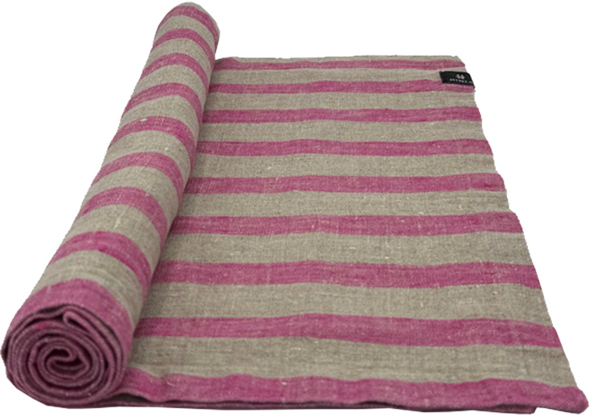 Maya tafelloper stripe pioen 40 x 140 - set van 2