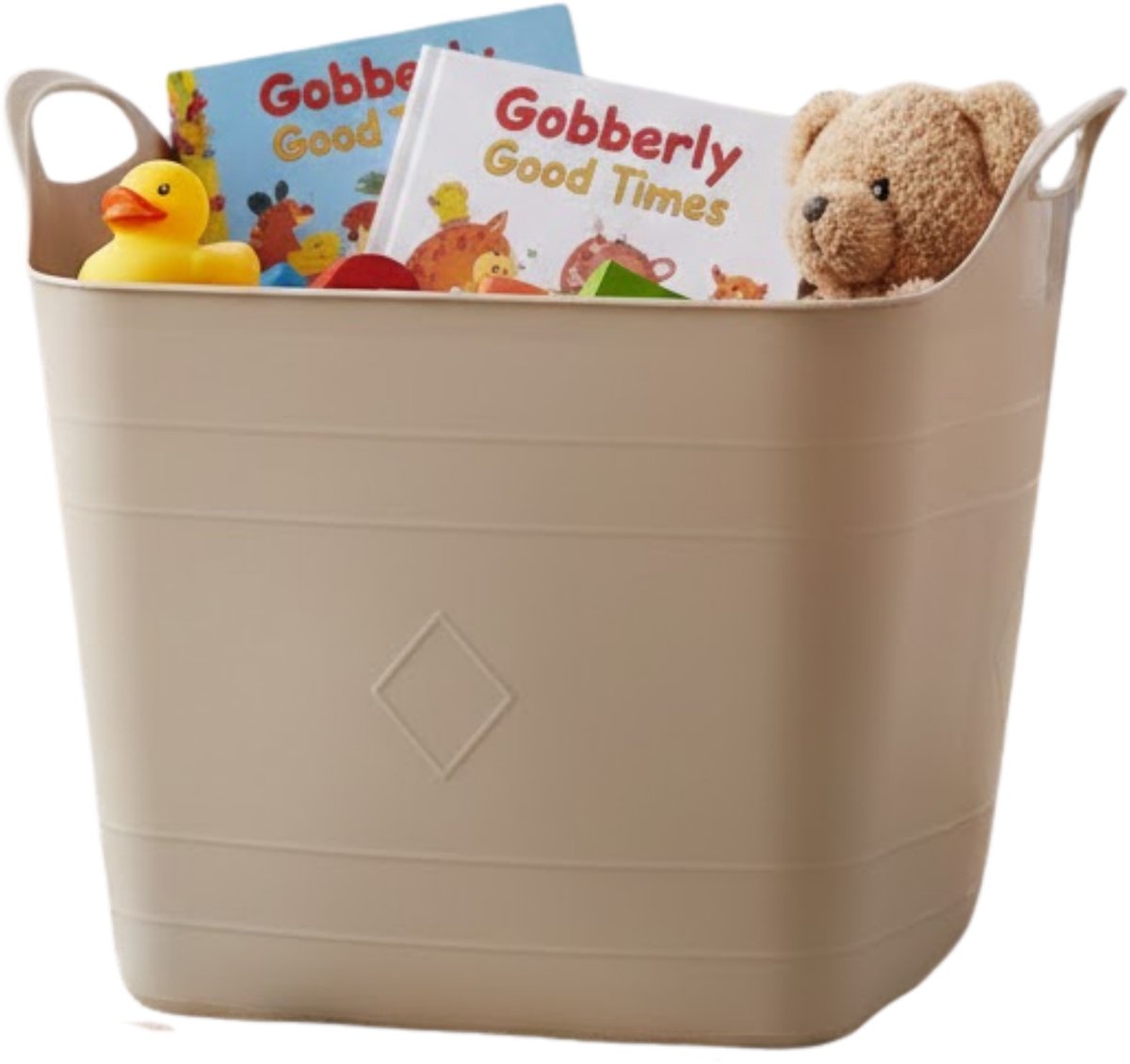 Storage solutions speelgoedmand - beige - 25 l - kunststof - 40 x 35 cm - opbergmand