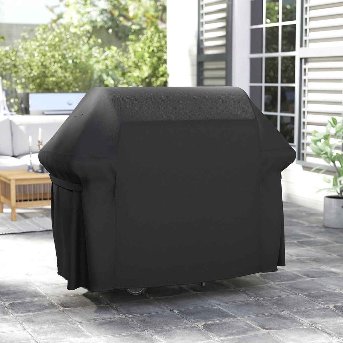 Premium BBQ Beschermhoes voor Gasgrill – Water- en Weerbestendig, Scheurvast met Handvatten en Trekkoord – 132 × 66 × 100 cm
